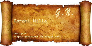 Garami Nilla névjegykártya